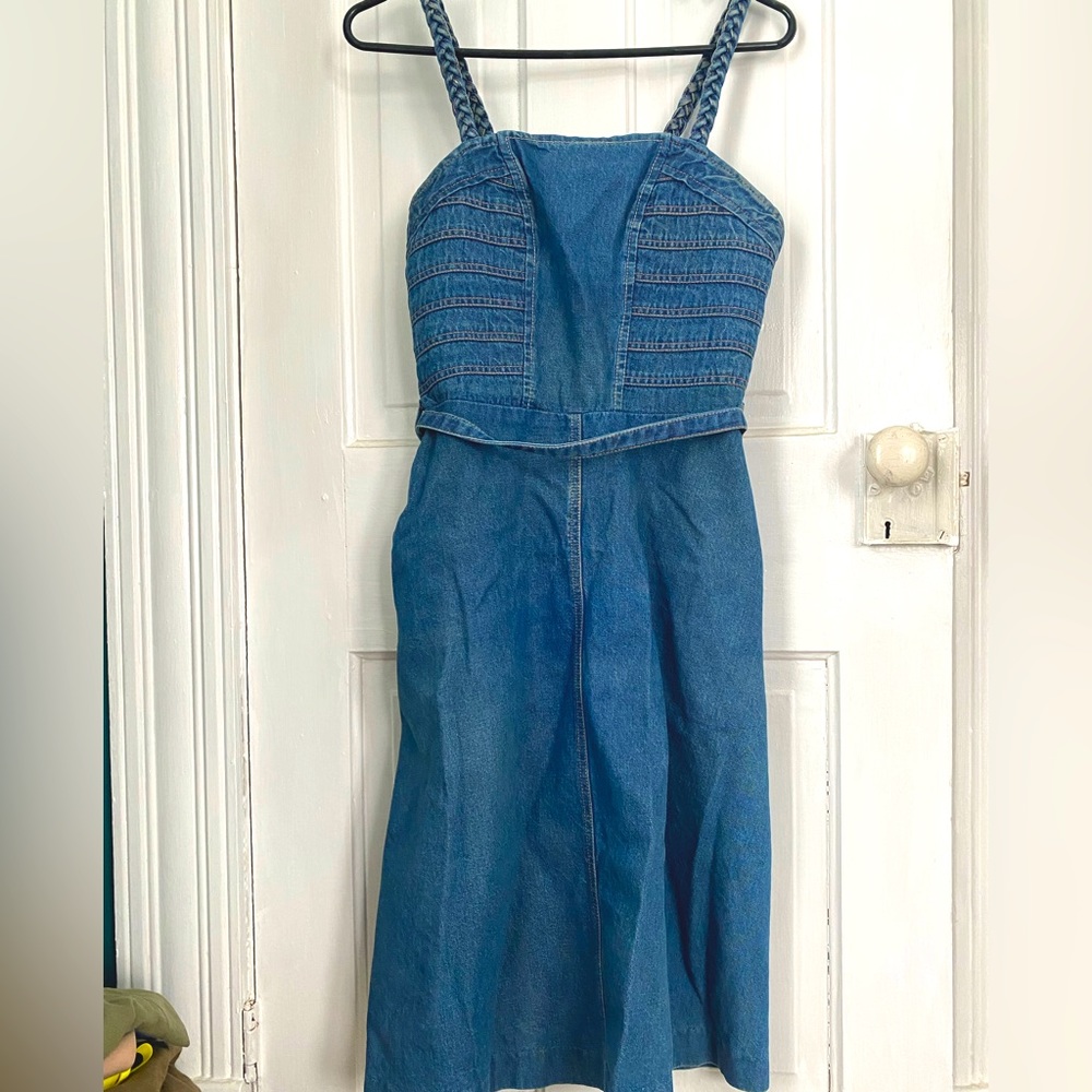 Vintage corset-style jean dress